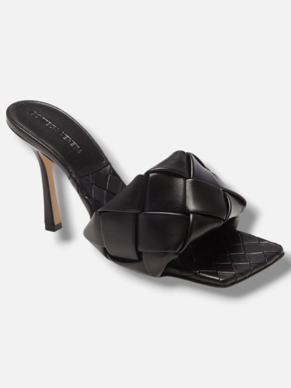 Bottega Veneta Women's Black Lido Woven Slide Sandals Shoes Size EU:37.5 US:7.5